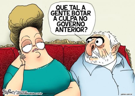 Charge do colunista-humorista Alpina satiriza a tentativa de se culpar o FHC por tudo