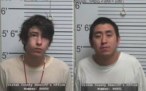 Josias RonDeau (esq) e Randall Flatlip também foram detidos- Foto: Uintah County Sheriff's Office/AP)