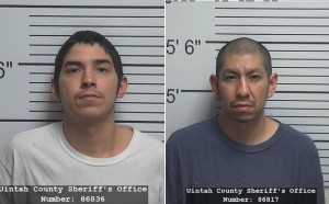 Jerry Flatlip (esq) e Larson RonDeau foram presos acusados de estupro - Foto: Uintah County Sheriff's Office/AP)