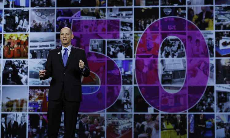 Gary Shapiro, presidente e CEO da Consumer Technology Association, durante apresentação da Consumer Electronics Show, em Las Vegas (foto: CES/Divulgação )
