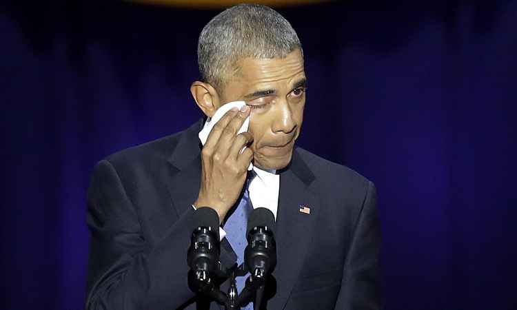 Barack Obama em discurso de despedida em Chicago nessa terça-feira (foto: JOSHUA LOTT/AFP )